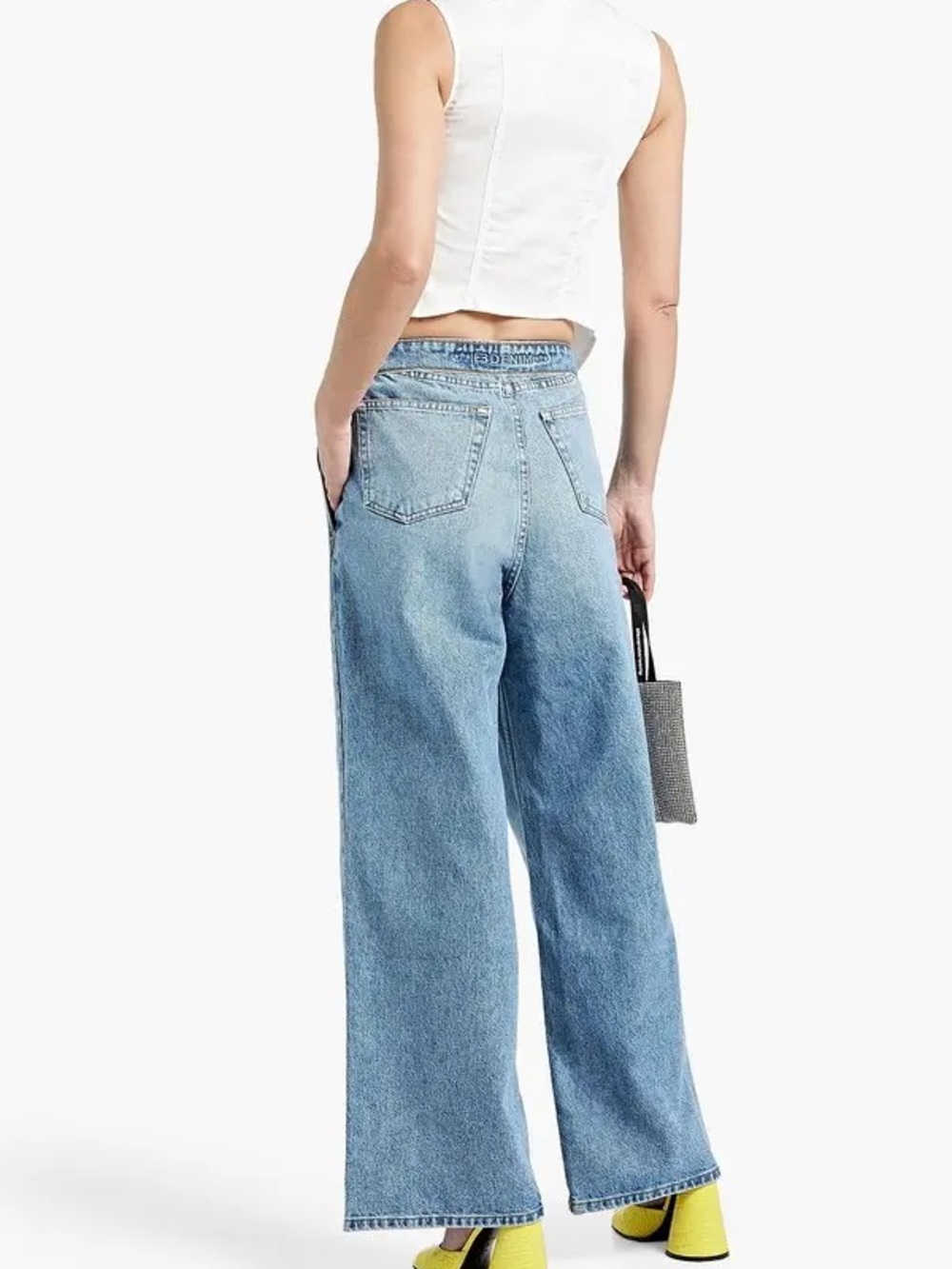 EB Denim Madison High-Rise Foldover Wide Leg Jeans Size 28 - Picture 2 of 6